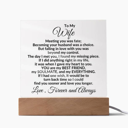 Heartfelt Gift for Wife You are My Best Friend, My Everything - Square Acrylic Plaque Personalized Birthday Anniversary Valentine Holiday - Mallard Moon Gift Shop