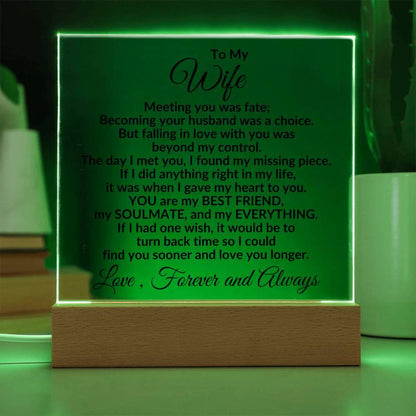 Heartfelt Gift for Wife You are My Best Friend, My Everything - Square Acrylic Plaque Personalized Birthday Anniversary Valentine Holiday - Mallard Moon Gift Shop