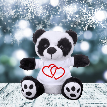 Two Hearts Beat as One - Plush Lamb, Panda, or Teddy Bear with Tee Shirt - Mallard Moon Gift Shop
