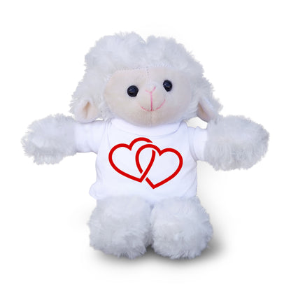 Two Hearts Beat as One - Plush Lamb, Panda, or Teddy Bear with Tee Shirt - Mallard Moon Gift Shop