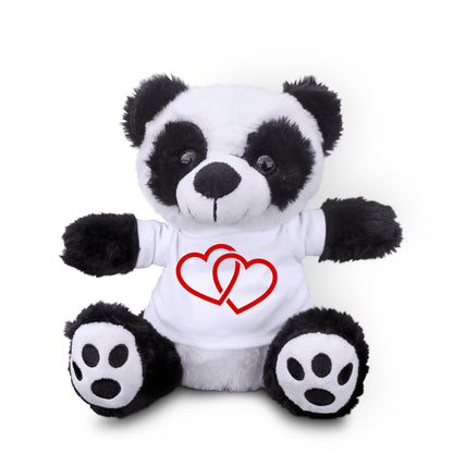 Two Hearts Beat as One - Plush Lamb, Panda, or Teddy Bear with Tee Shirt - Mallard Moon Gift Shop