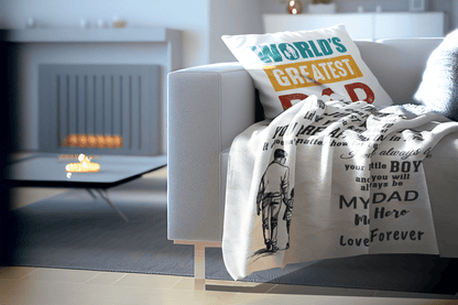 To My Dad -  I Will Always Be Your Little Boy Personalized Jersey Fleece Blanket - Mallard Moon Gift Shop