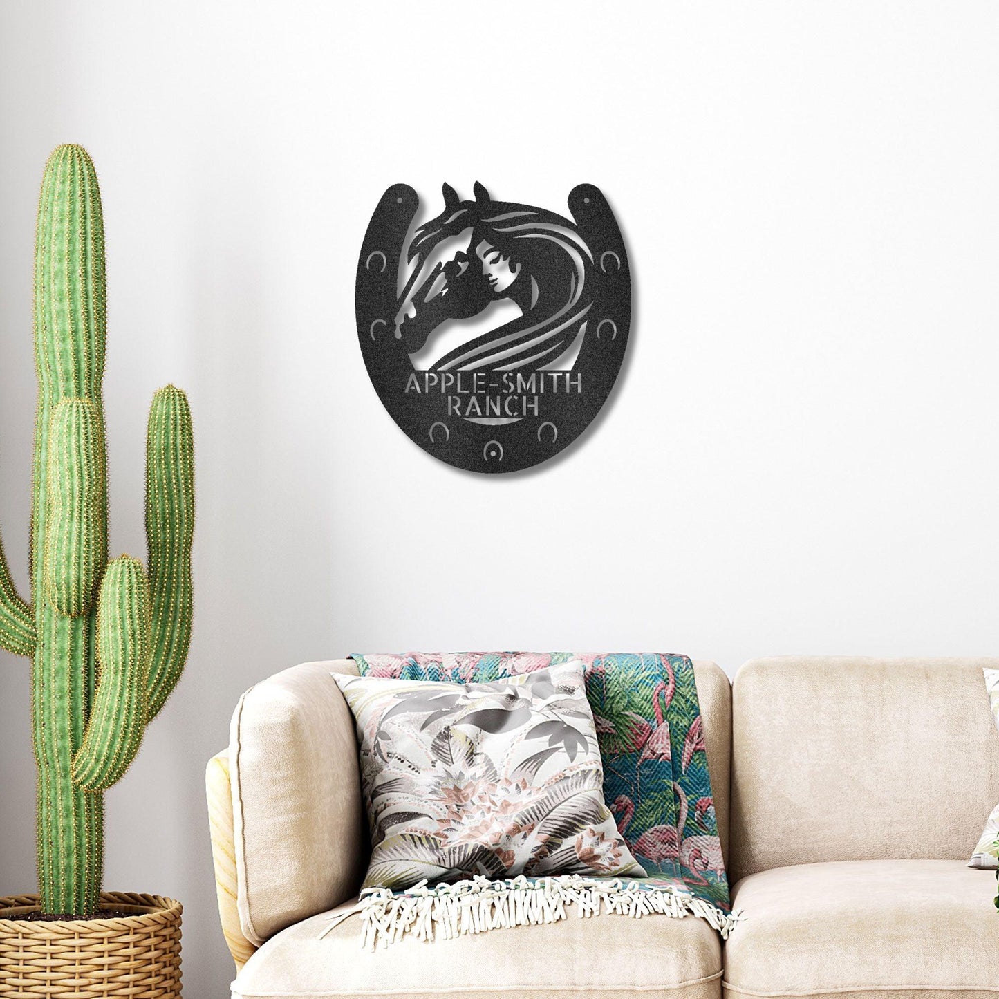 Horse Owner Monogram Personalized Indoor Outdoor Steel Sign - Mallard Moon Gift Shop