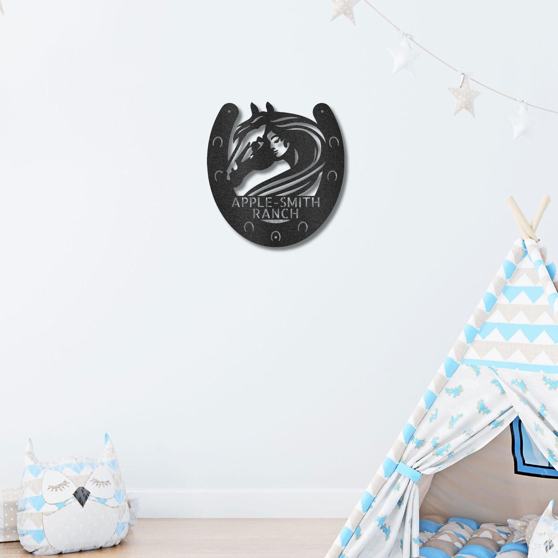 Horse Owner Monogram Personalized Indoor Outdoor Steel Sign - Mallard Moon Gift Shop