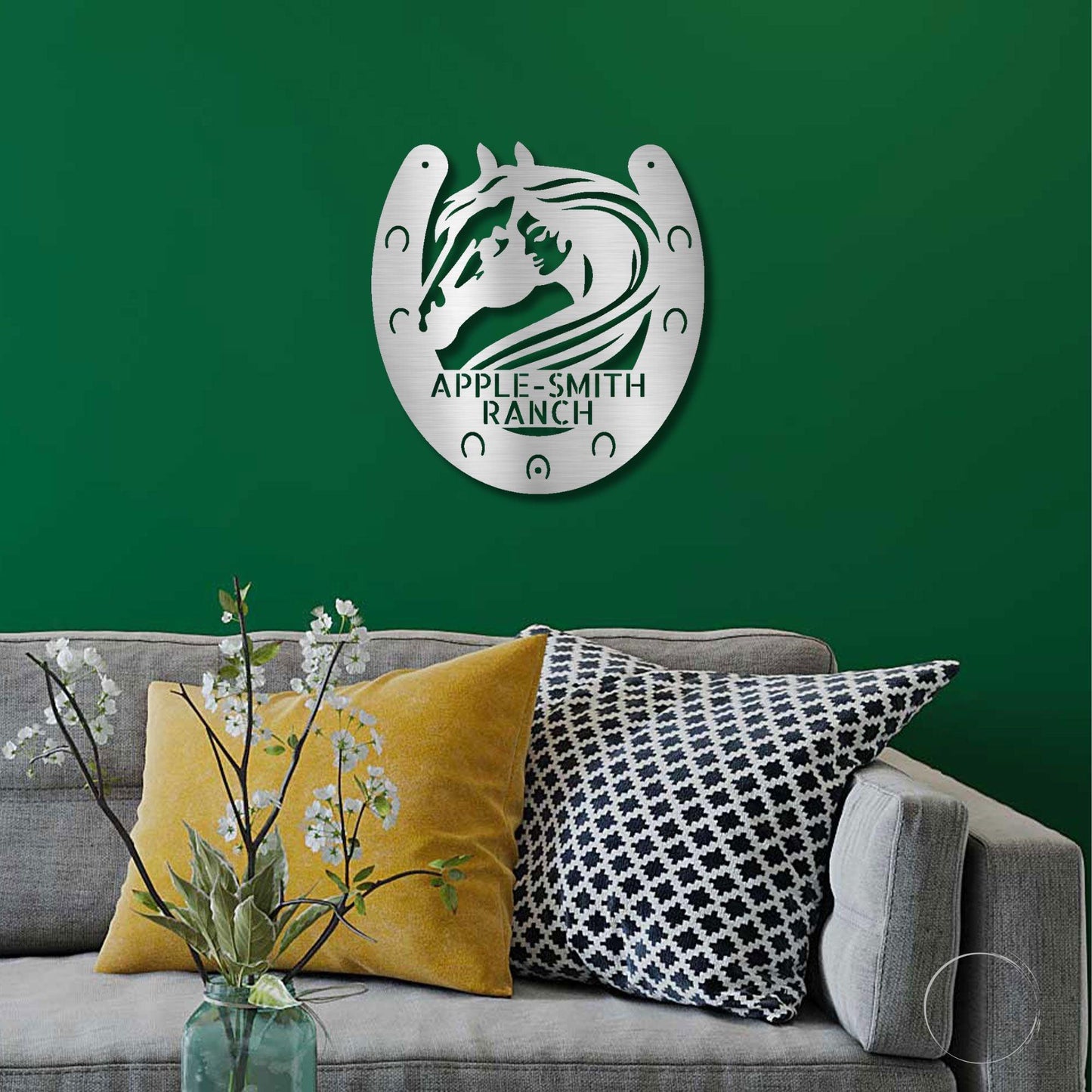 Horse Owner Monogram Personalized Indoor Outdoor Steel Sign - Mallard Moon Gift Shop