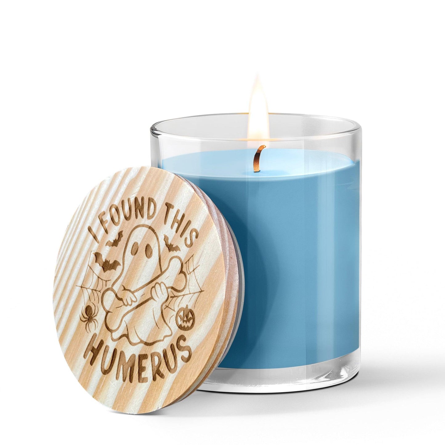 Halloween Ghost, I Found This Humerus - Engraved Lid 14 oz Soy Scented Candle - Mallard Moon Gift Shop