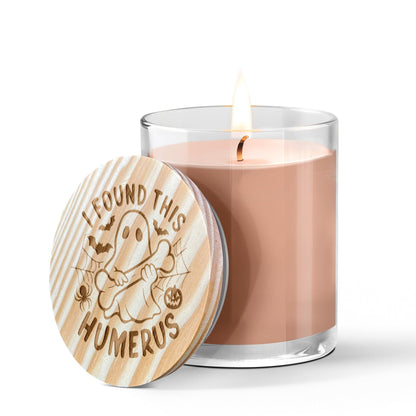 Halloween Ghost, I Found This Humerus - Engraved Lid 14 oz Soy Scented Candle - Mallard Moon Gift Shop