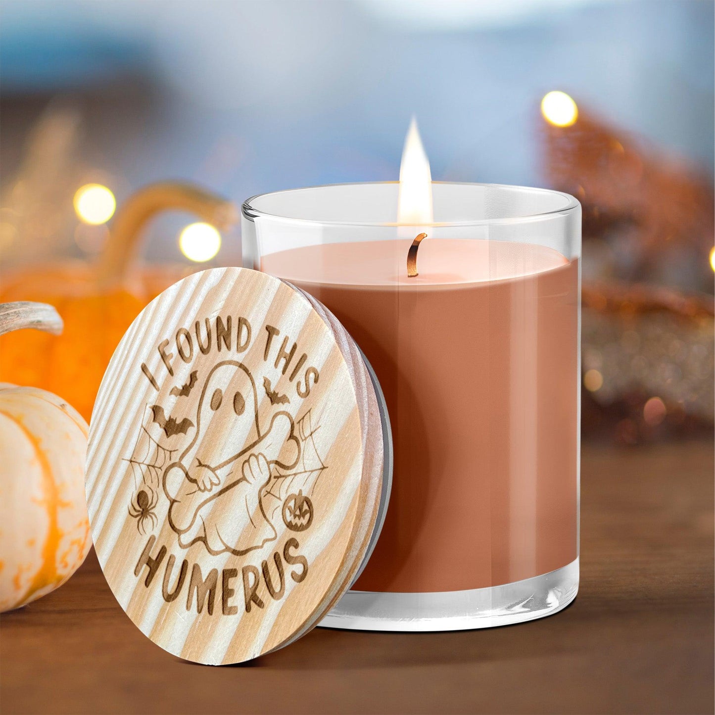 Halloween Ghost, I Found This Humerus - Engraved Lid 14 oz Soy Scented Candle - Mallard Moon Gift Shop