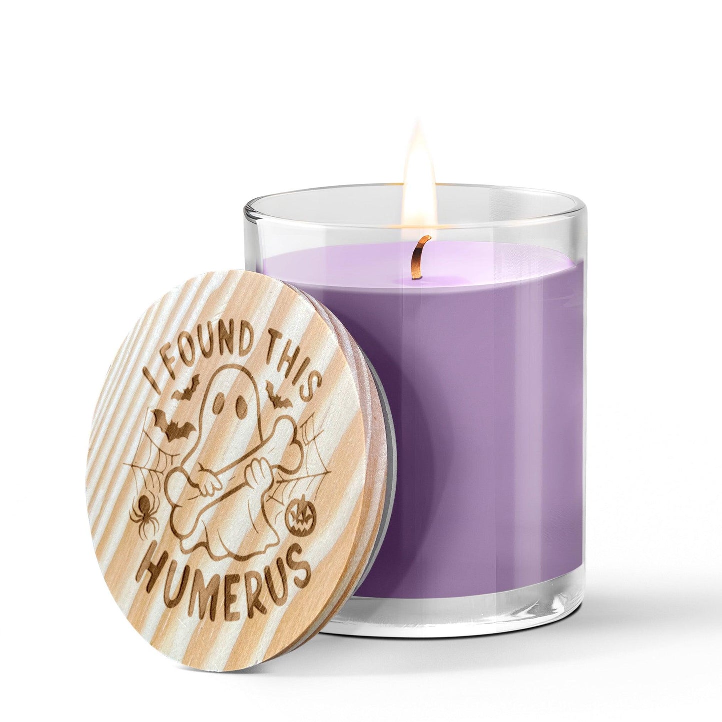 Halloween Ghost, I Found This Humerus - Engraved Lid 14 oz Soy Scented Candle - Mallard Moon Gift Shop