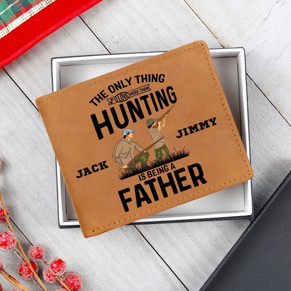 Hunting Father Personalized Leather Wallet - Mallard Moon Gift Shop