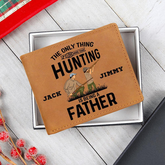 Hunting Father Personalized Leather Wallet - Mallard Moon Gift Shop