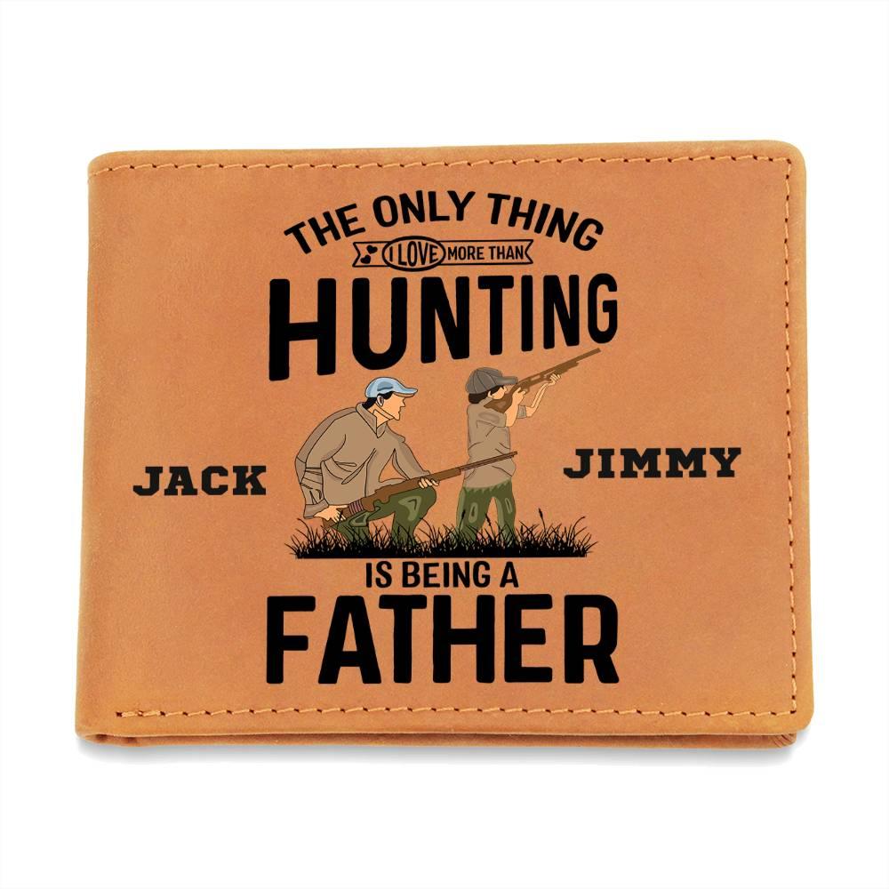 Hunting Father Personalized Leather Wallet - Mallard Moon Gift Shop