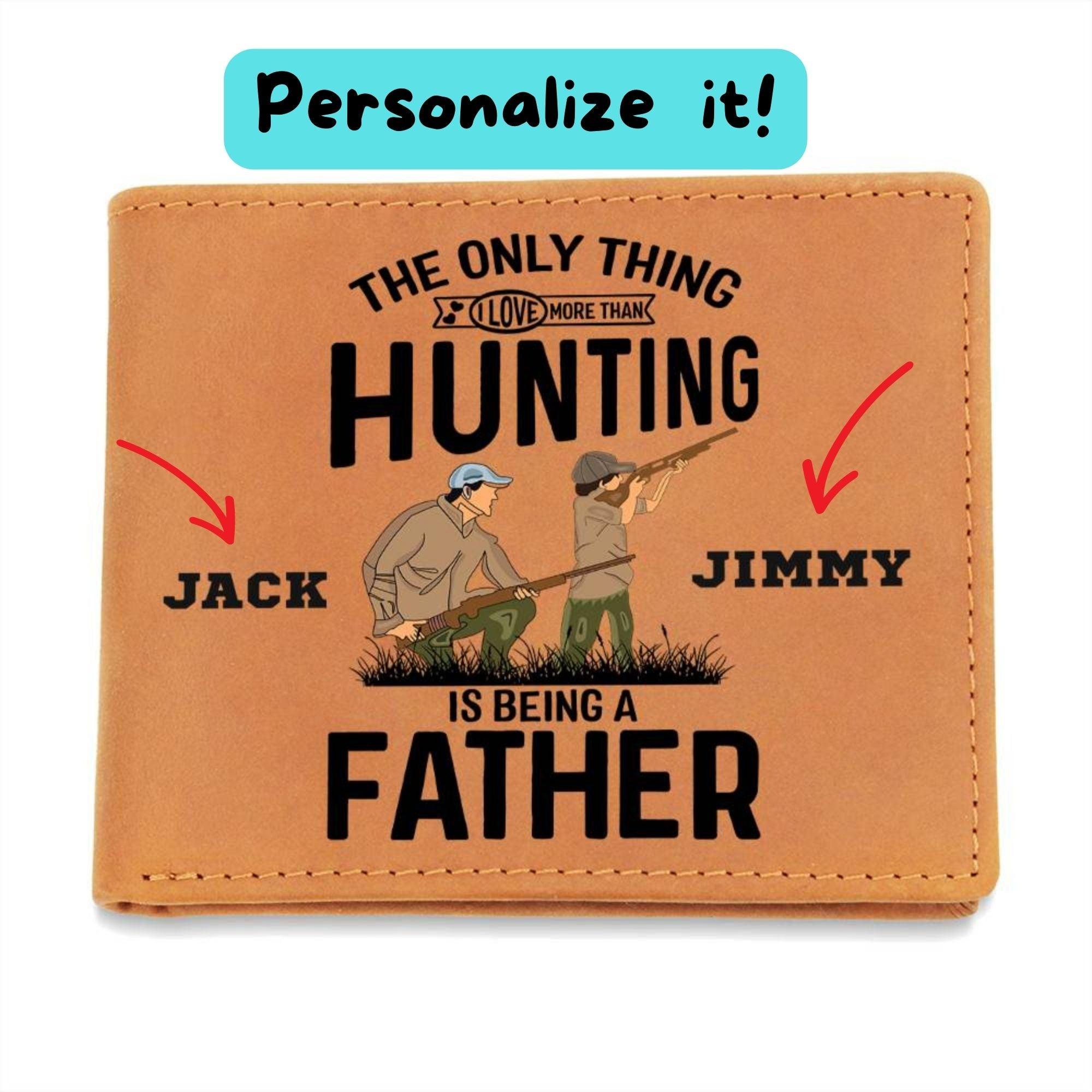 Hunting Father Personalized Leather Wallet - Mallard Moon Gift Shop