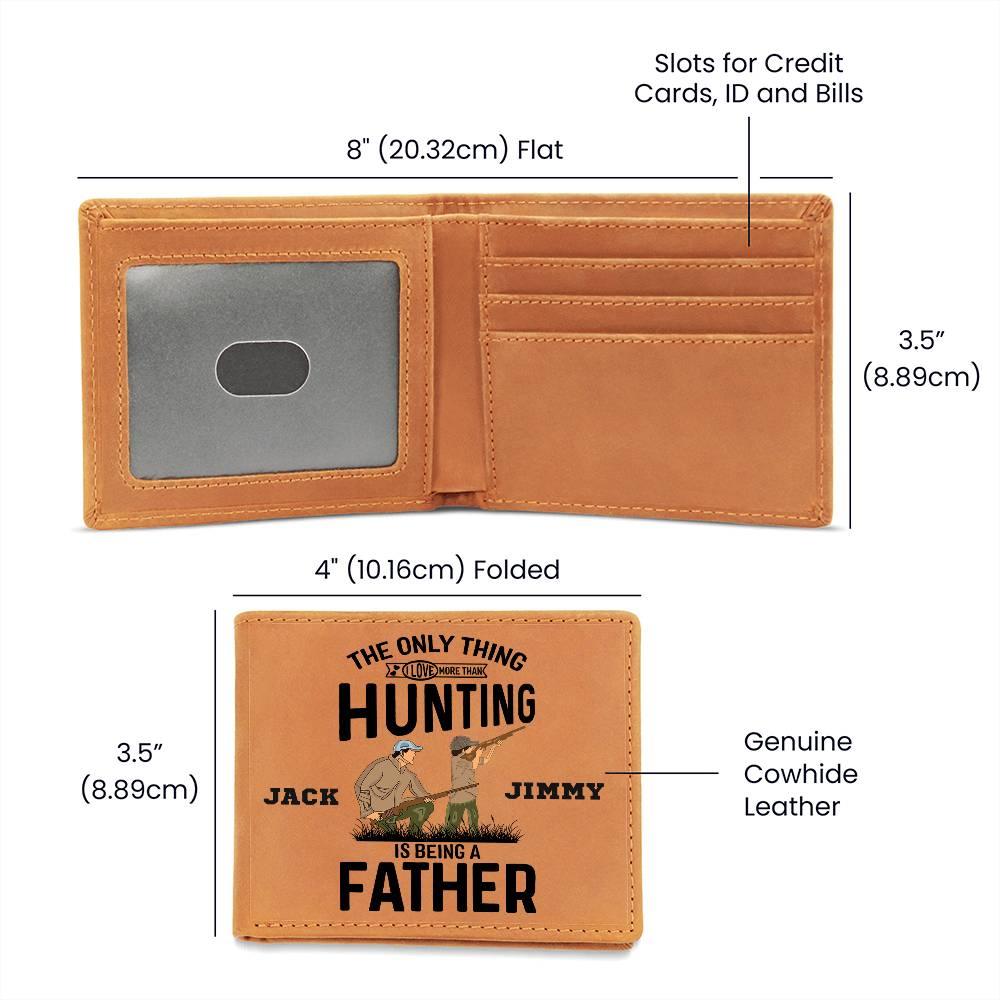Hunting Father Personalized Leather Wallet - Mallard Moon Gift Shop