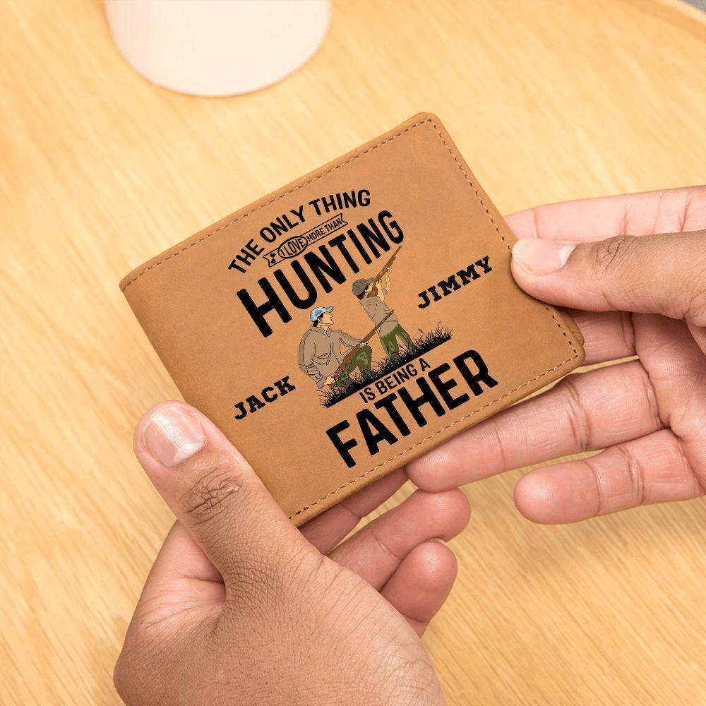 Hunting Father Personalized Leather Wallet - Mallard Moon Gift Shop