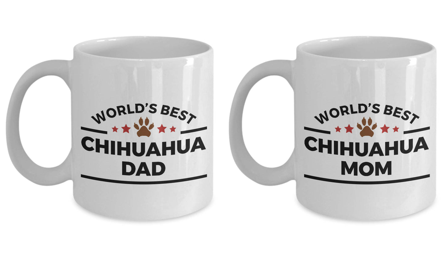 Chihuahua Dog Mom and Dad Couples Mug Set of 2 - Mallard Moon Gift Shop