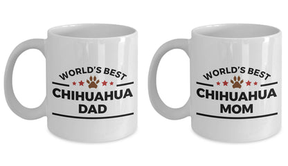 Chihuahua Dog Mom and Dad Couples Mug Set of 2 - Mallard Moon Gift Shop