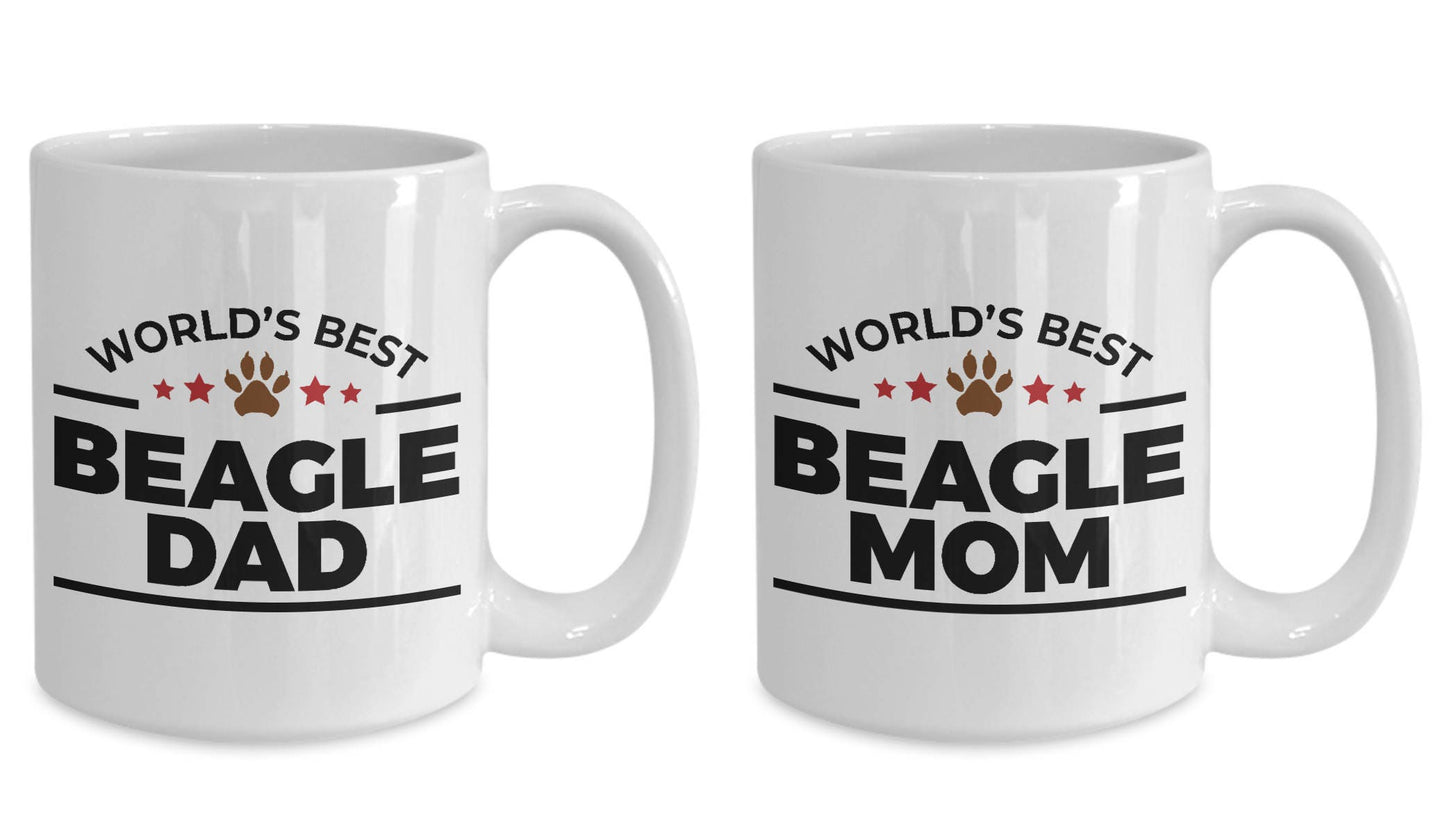Beagle Coffee Mug Dad and Mom - His and Hers - Set of 2 - Mallard Moon Gift Shop
