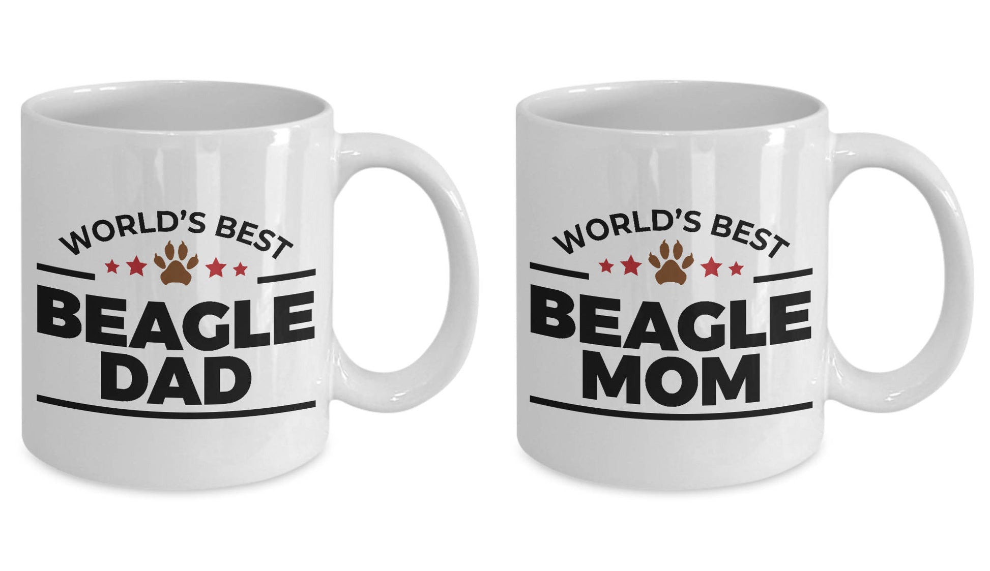Beagle Coffee Mug Dad and Mom - His and Hers - Set of 2 - Mallard Moon Gift Shop