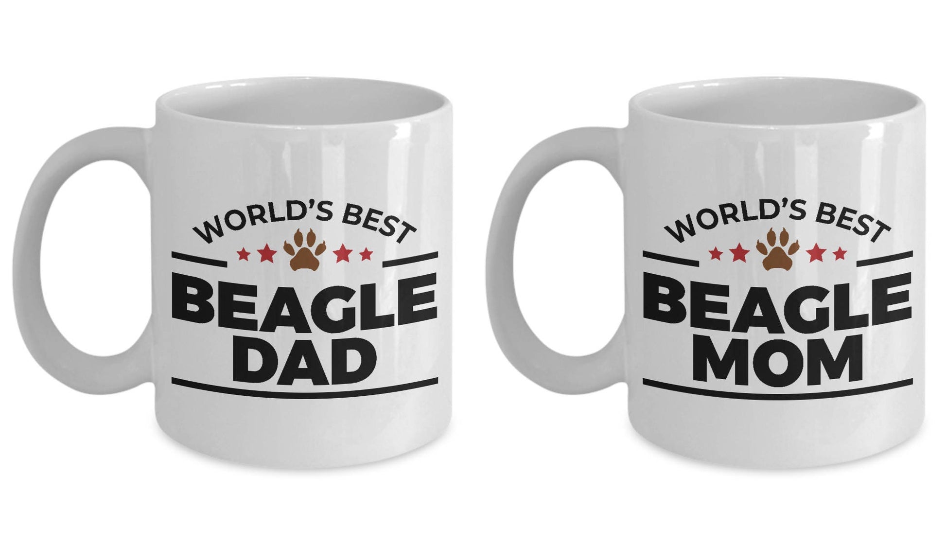 Beagle Coffee Mug Dad and Mom - His and Hers - Set of 2 - Mallard Moon Gift Shop