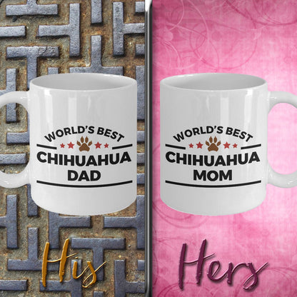 Chihuahua Dog Mom and Dad Couples Mug Set of 2 - Mallard Moon Gift Shop