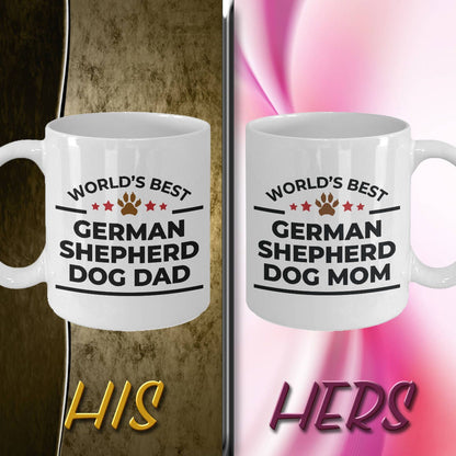 German Shepherd Dog Mom and Dad Couple Mugs- Set of 2 - His and Hers - Mallard Moon Gift Shop