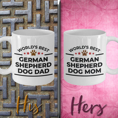 German Shepherd Dog Mom and Dad Couple Mugs- Set of 2 - His and Hers - Mallard Moon Gift Shop