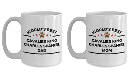 Cavalier King Charles Spaniel Dog Dad and Mom Coffee Mugs Gift Set of 2 - Mallard Moon Gift Shop