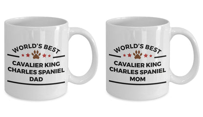 Cavalier King Charles Spaniel Dog Dad and Mom Coffee Mugs Gift Set of 2 - Mallard Moon Gift Shop