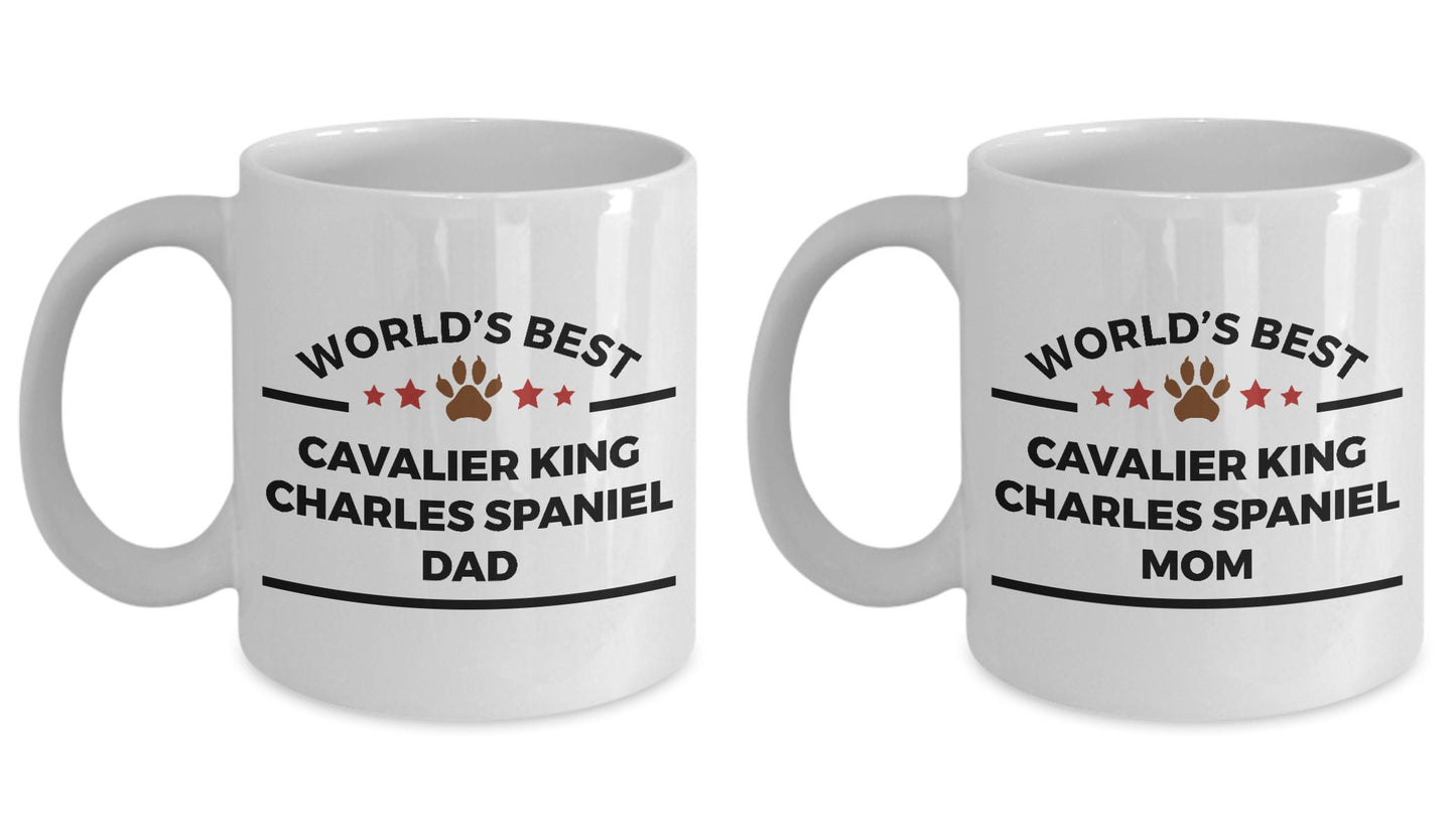 Cavalier King Charles Spaniel Dog Dad and Mom Coffee Mugs Gift Set of 2 - Mallard Moon Gift Shop