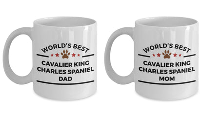 Cavalier King Charles Spaniel Dog Dad and Mom Coffee Mugs Gift Set of 2 - Mallard Moon Gift Shop