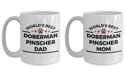Doberman Pinscher Dog Dad and Mom Coffee Mug Set of 2 - Mallard Moon Gift Shop