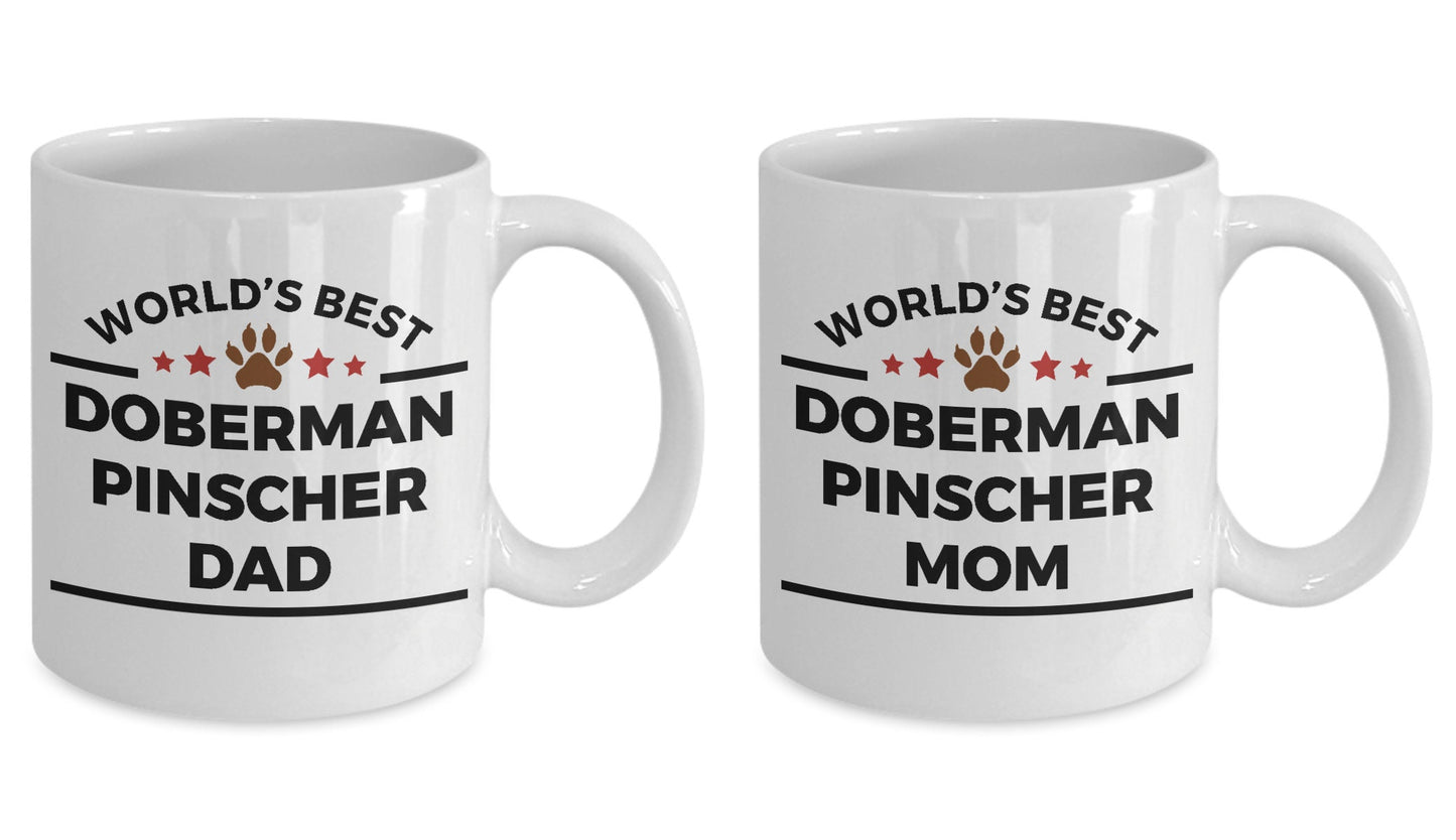 Doberman Pinscher Dog Dad and Mom Coffee Mug Set of 2 - Mallard Moon Gift Shop
