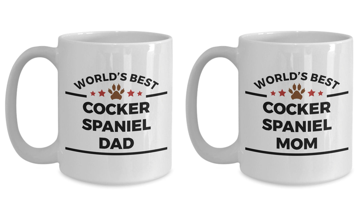 Cocker Spaniel Dog Dad and Mom Coffee Mugs Set of 2 - Mallard Moon Gift Shop