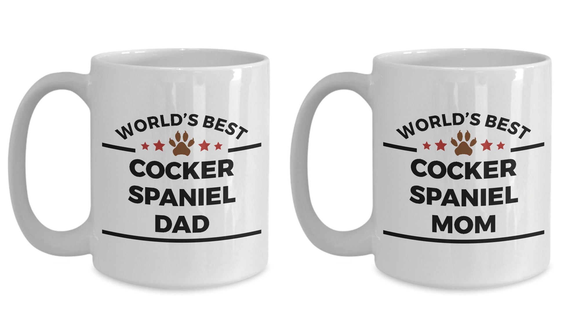 Cocker Spaniel Dog Dad and Mom Coffee Mugs Set of 2 - Mallard Moon Gift Shop
