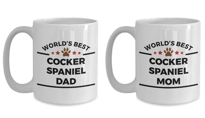 Cocker Spaniel Dog Dad and Mom Coffee Mugs Set of 2 - Mallard Moon Gift Shop