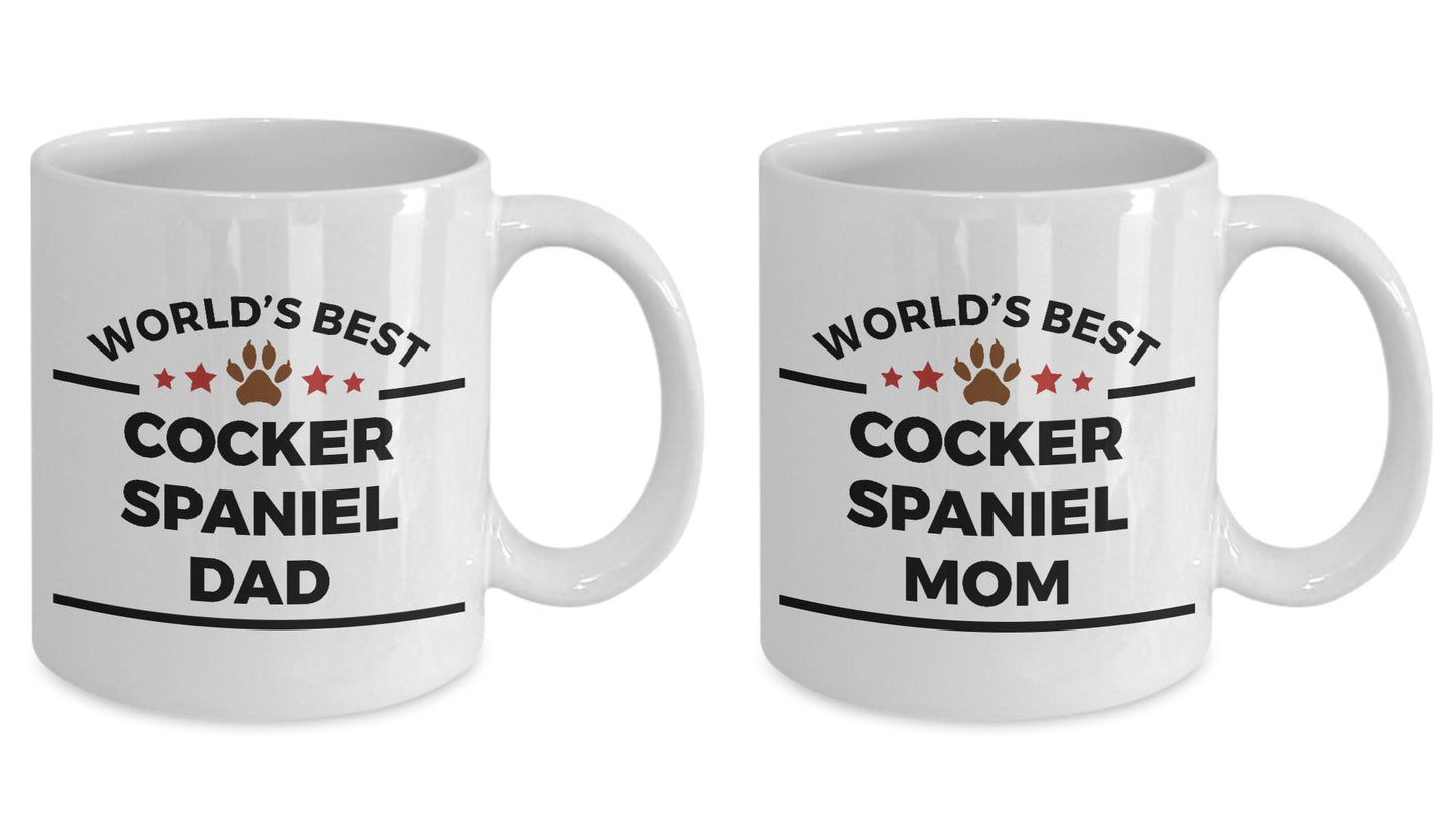 Cocker Spaniel Dog Dad and Mom Coffee Mugs Set of 2 - Mallard Moon Gift Shop