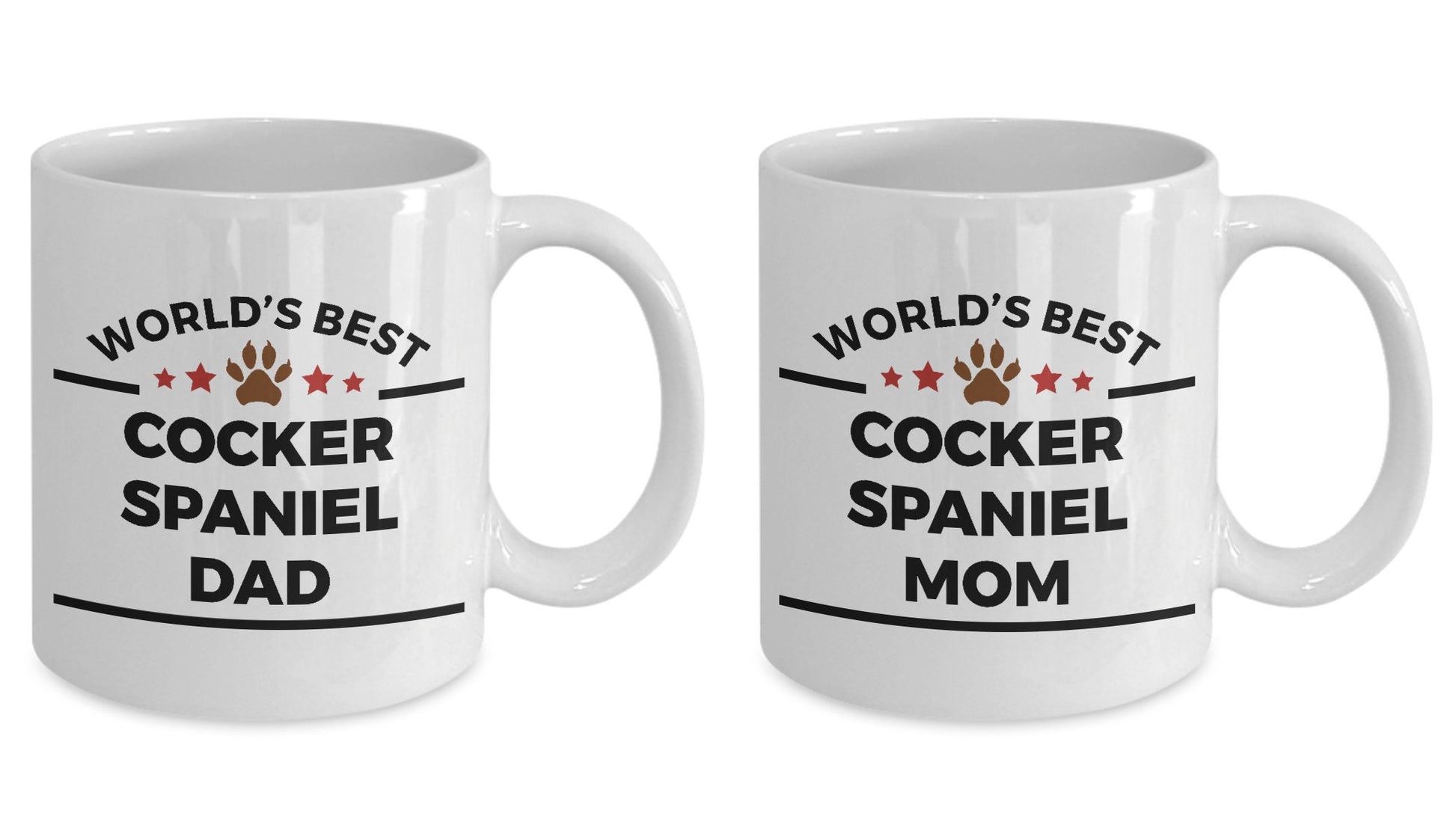 Cocker Spaniel Dog Dad and Mom Coffee Mugs Set of 2 - Mallard Moon Gift Shop