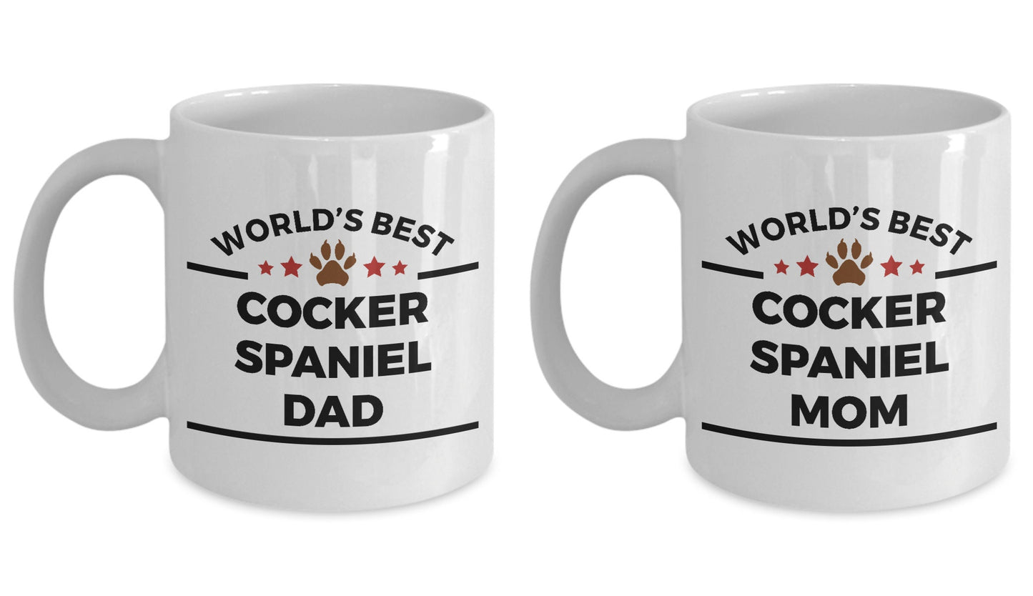 Cocker Spaniel Dog Dad and Mom Coffee Mugs Set of 2 - Mallard Moon Gift Shop