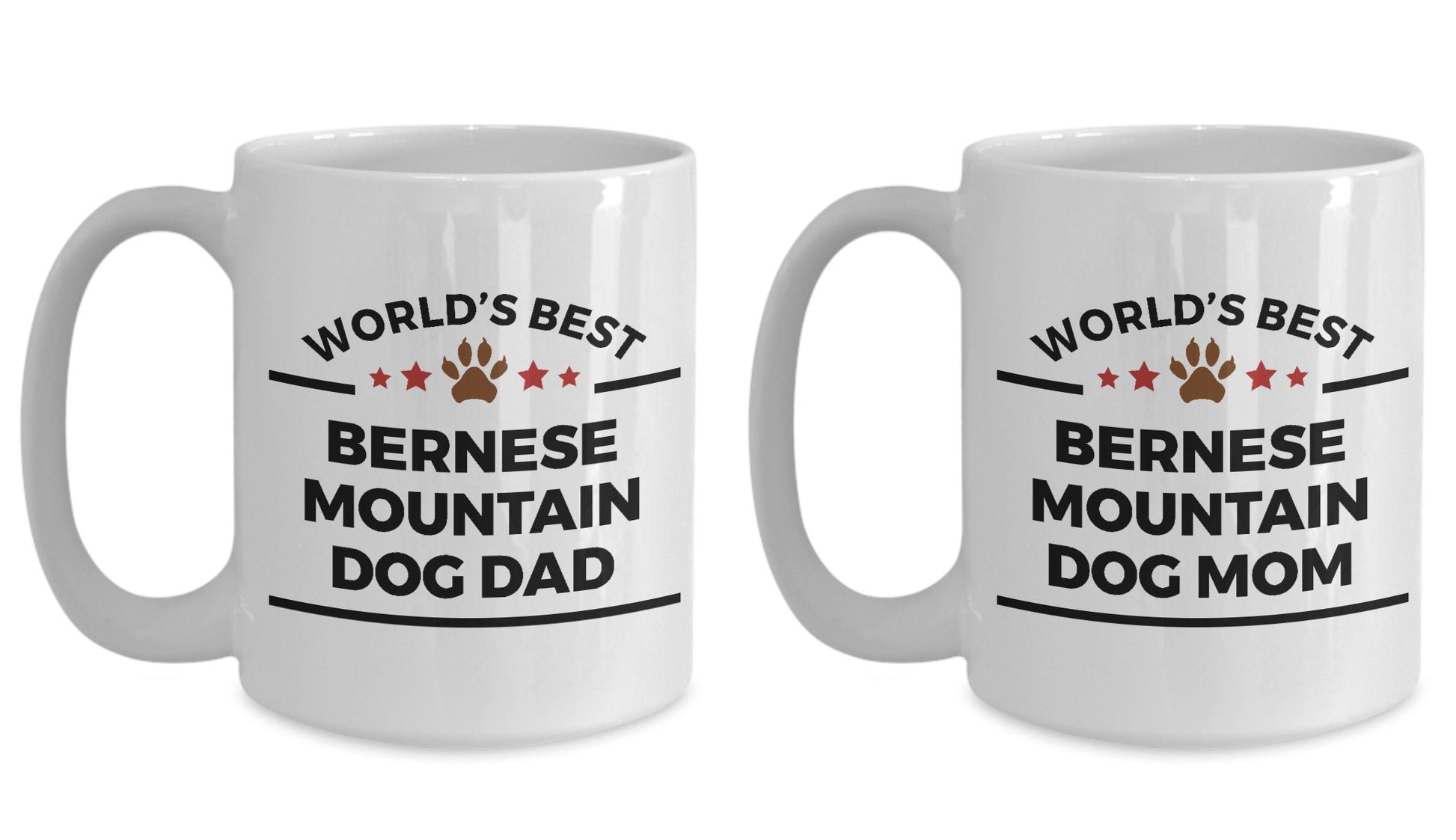 Bernese Mountain Dog Dad and Mom Coffee Couples - Mug Set of 2 - Mallard Moon Gift Shop