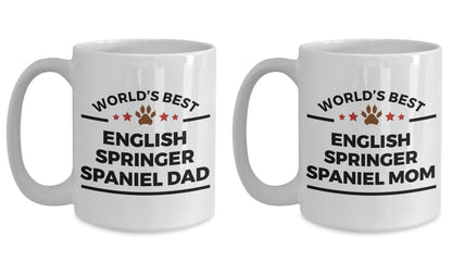 English Springer Spaniel Dog Dad and Mom Coffee Mug Set of 2 - Mallard Moon Gift Shop