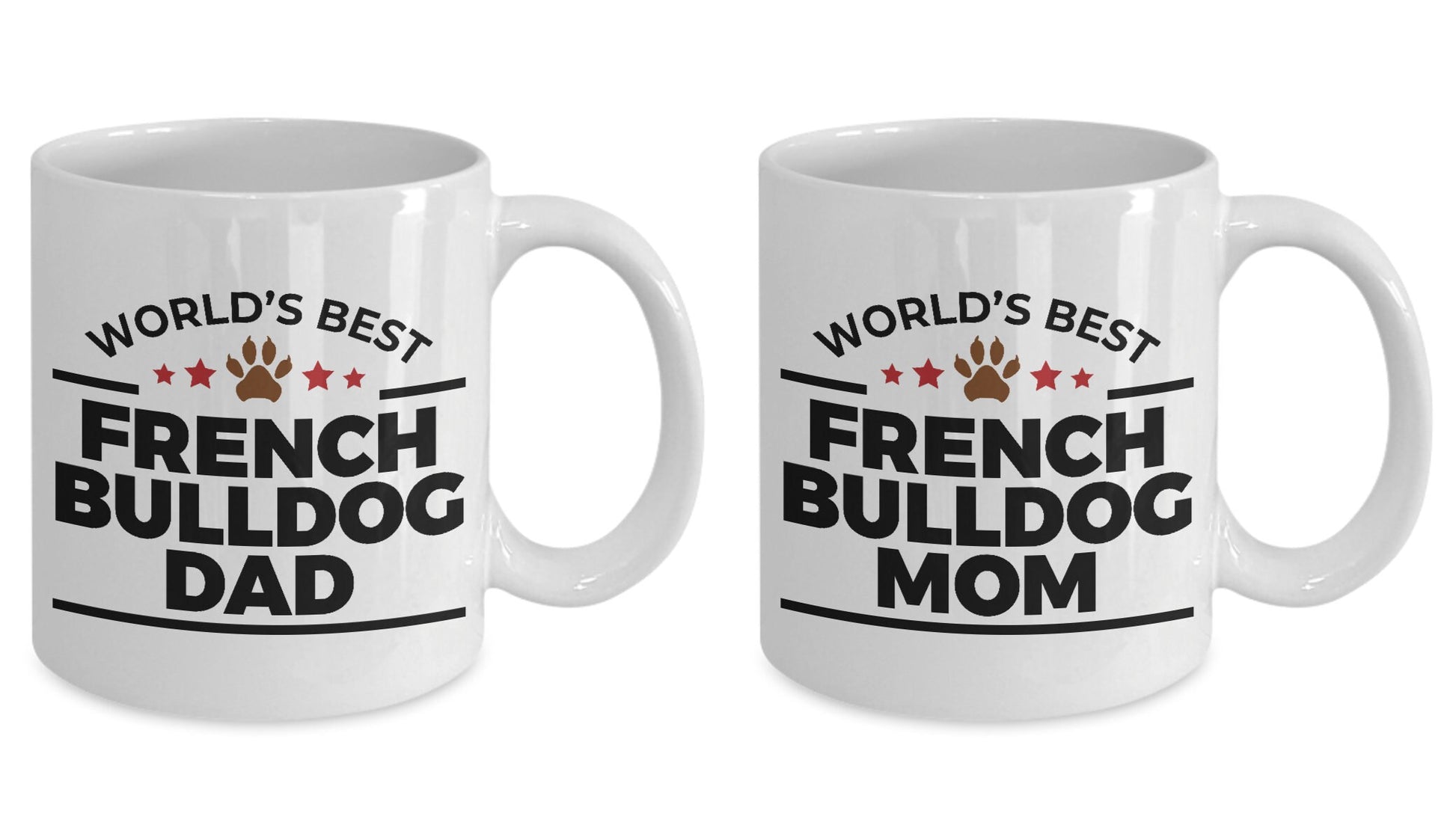 French Bulldog Mom and Dad - Couples Coffee Mugs - Set of 2 - Mallard Moon Gift Shop