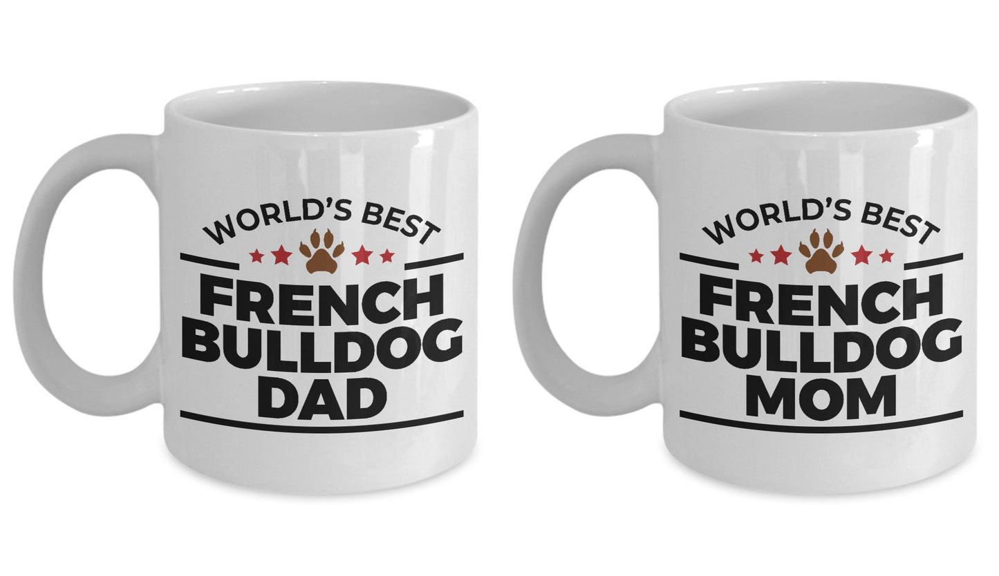 French Bulldog Mom and Dad - Couples Coffee Mugs - Set of 2 - Mallard Moon Gift Shop
