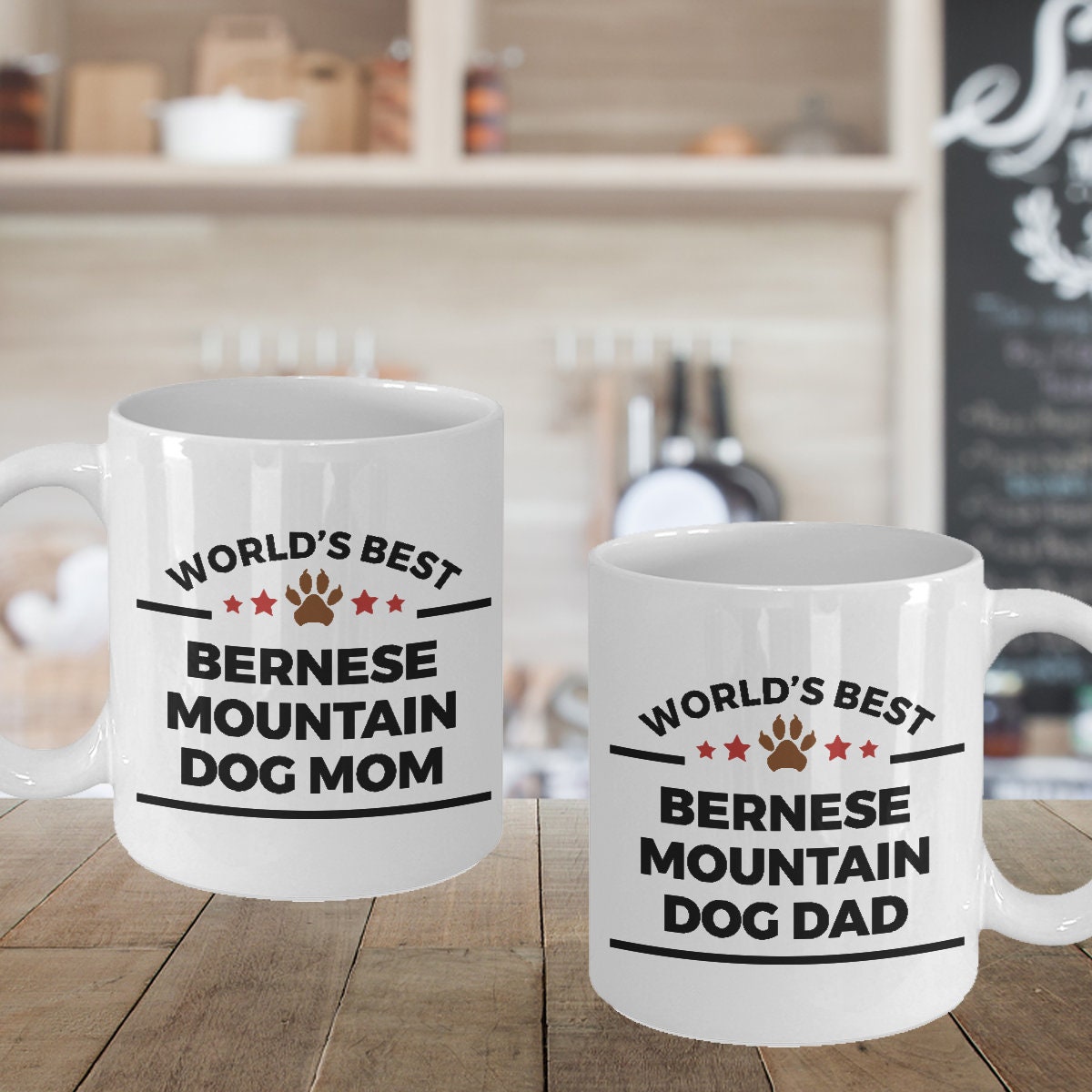 Bernese Mountain Dog Dad and Mom Coffee Couples - Mug Set of 2 - Mallard Moon Gift Shop