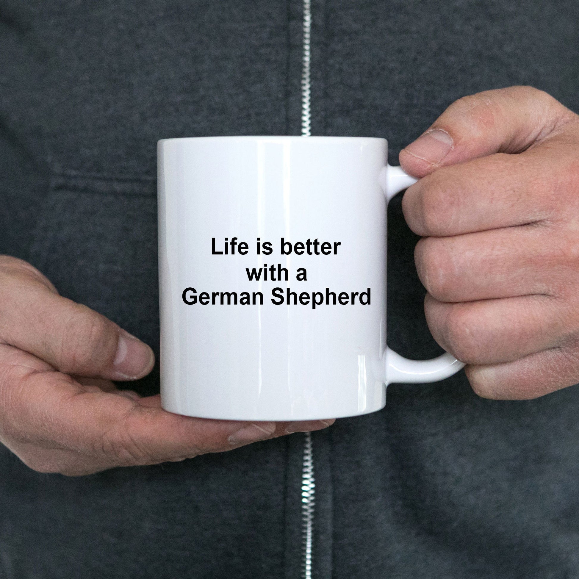 German Shepherd Dog Lover Gift Life is Better White Ceramic Coffee Mug - Mallard Moon Gift Shop