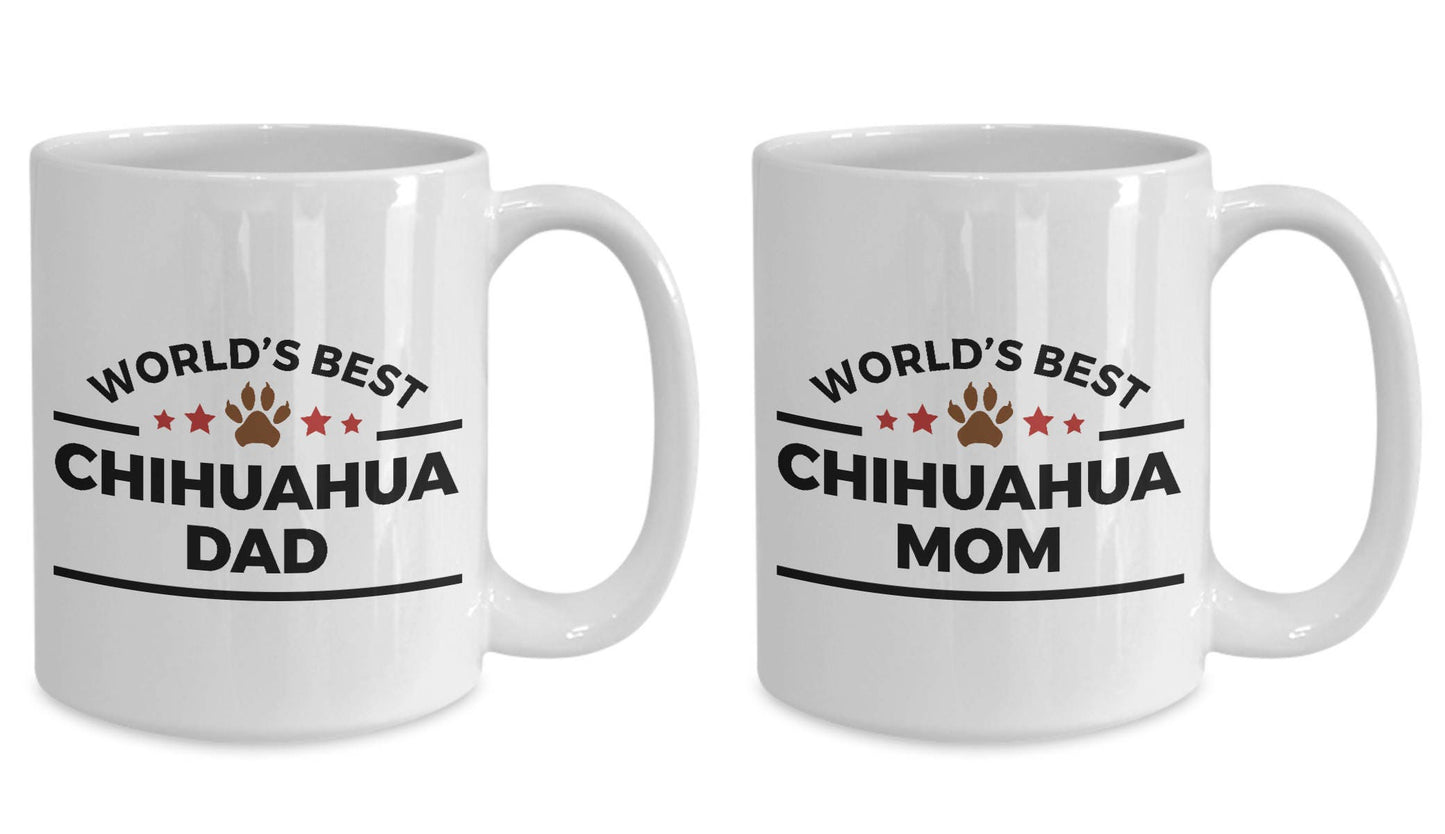 Chihuahua Dog Mom and Dad Couples Mug Set of 2 - Mallard Moon Gift Shop
