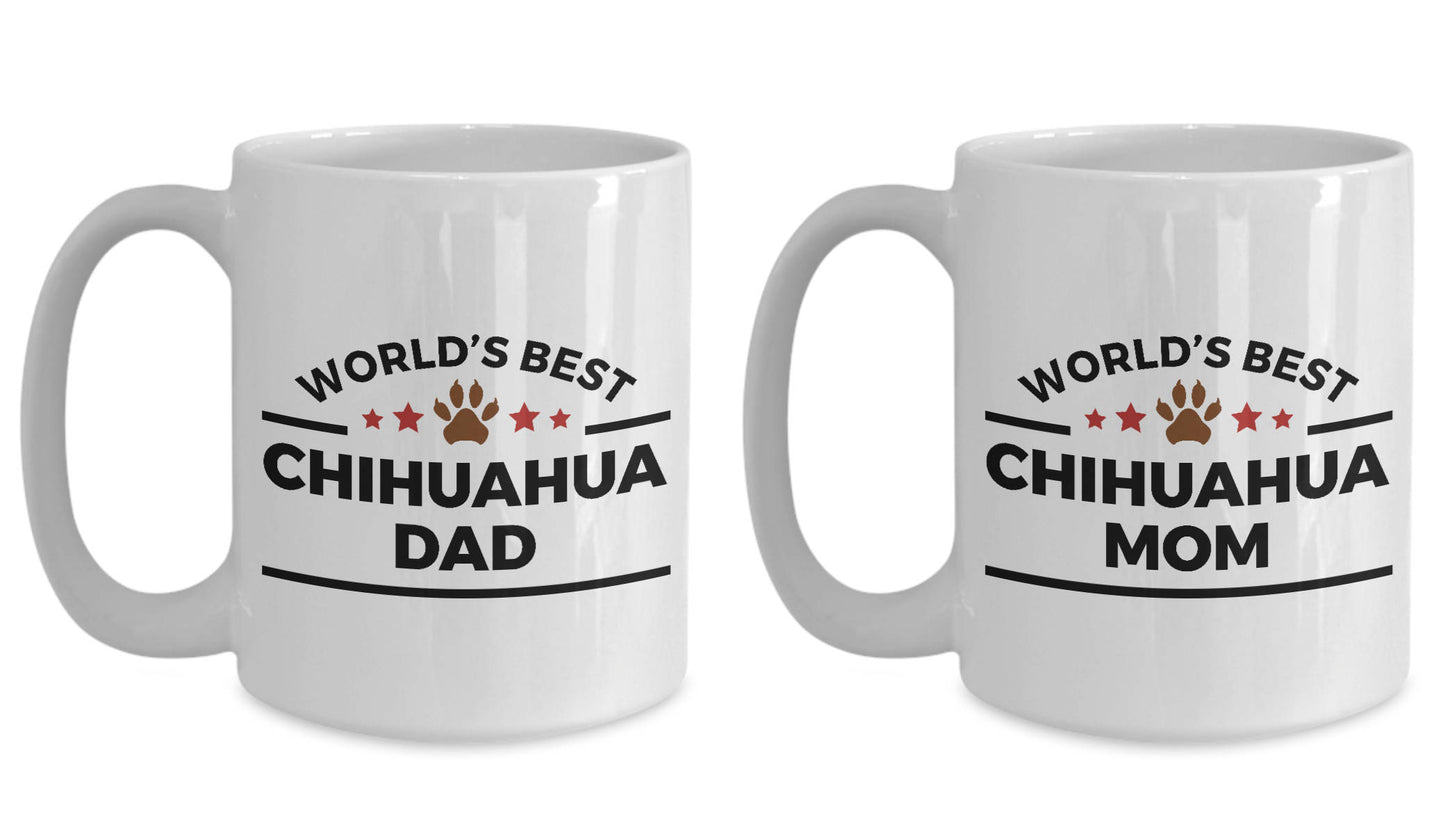Chihuahua Dog Mom and Dad Couples Mug Set of 2 - Mallard Moon Gift Shop