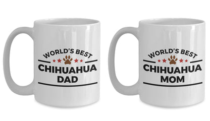 Chihuahua Dog Mom and Dad Couples Mug Set of 2 - Mallard Moon Gift Shop