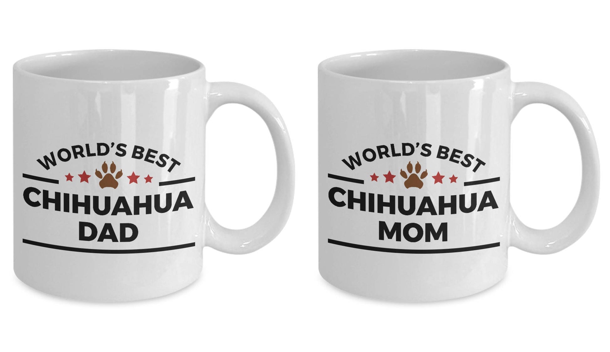 Chihuahua Dog Mom and Dad Couples Mug Set of 2 - Mallard Moon Gift Shop