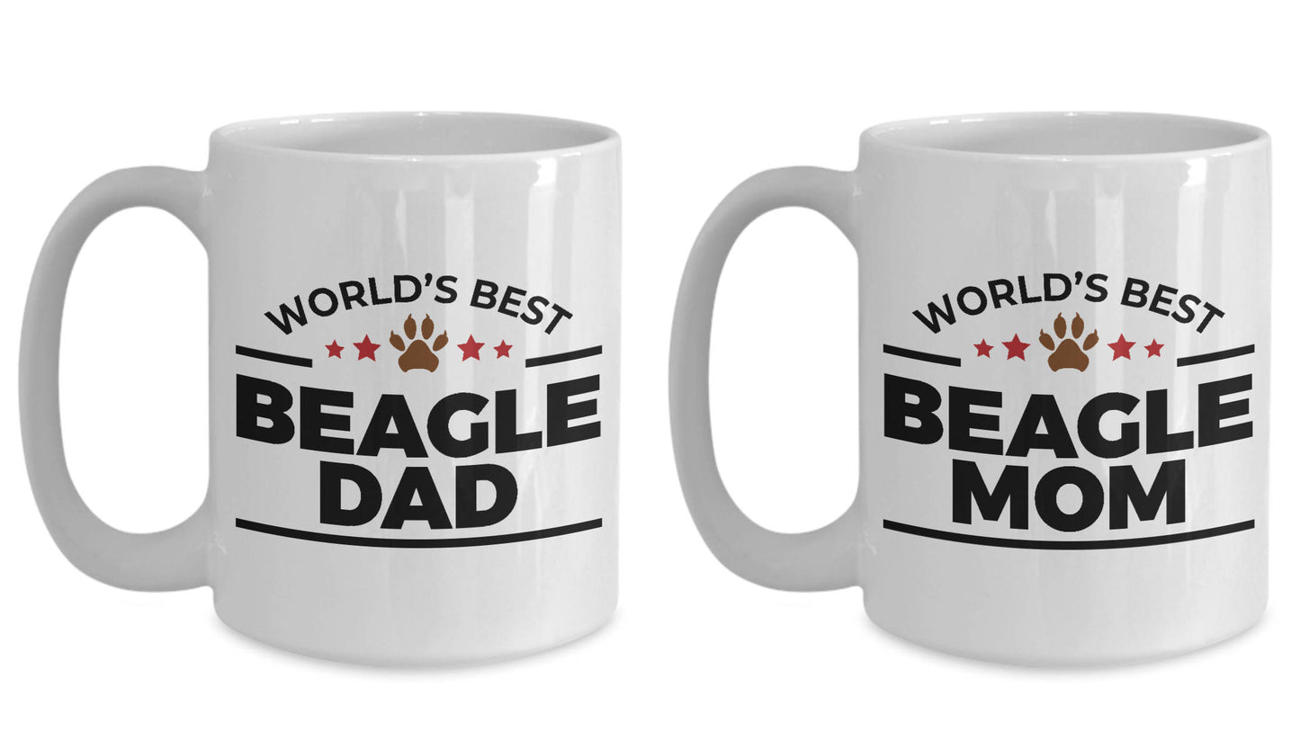 Beagle Coffee Mug Dad and Mom - His and Hers - Set of 2 - Mallard Moon Gift Shop